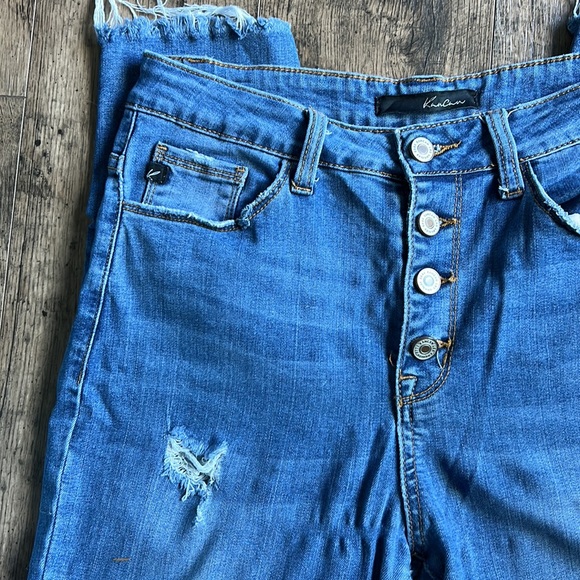 KanCan Medium Wash Distressed Skinny Denim Jeans - 7/27 - Picture 6 of 8
